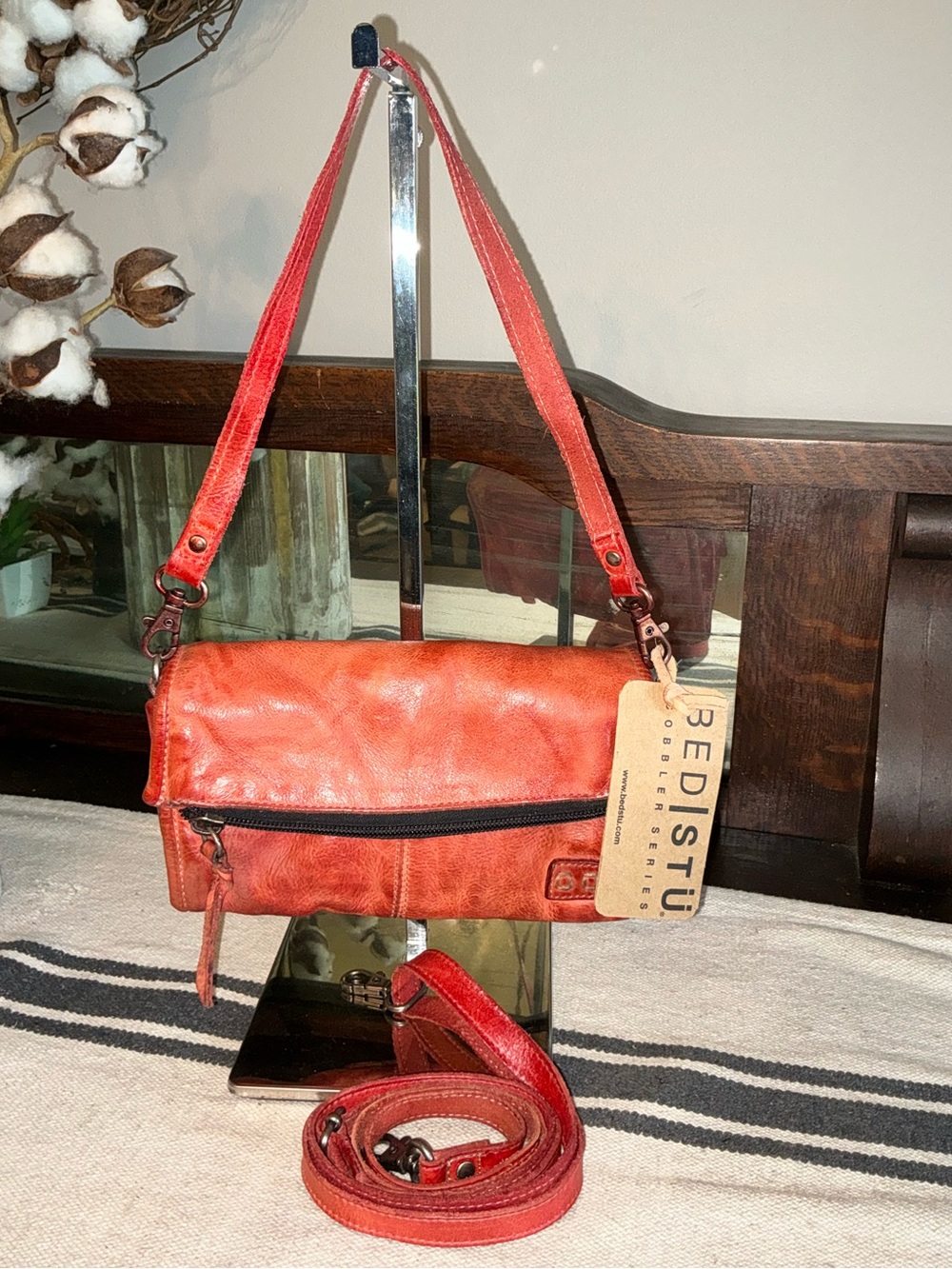 Bed Stu Orange-Red mules